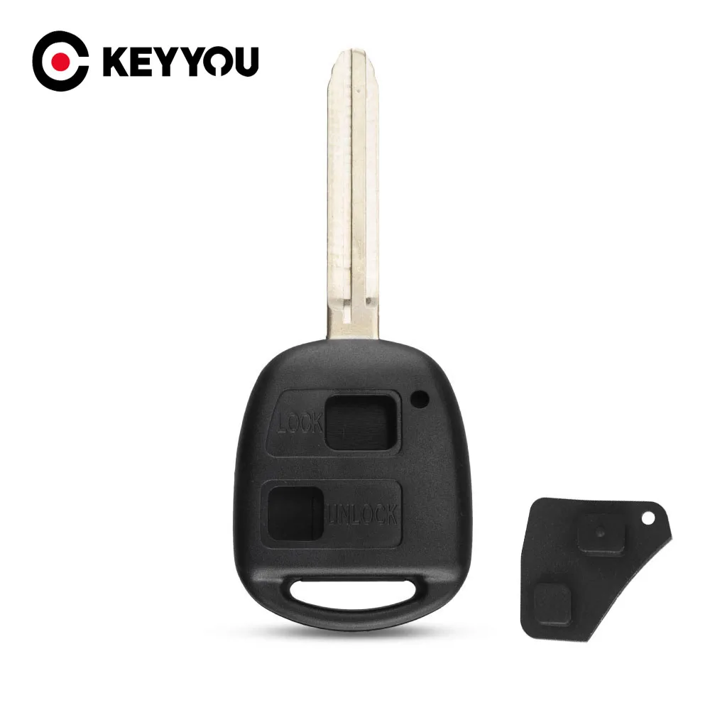 

KEYYOU 2 Buttons Car Key Shell Case For Toyota Camry Corolla Verso Avensi Prius Auris Remote Control Auto Key With Button Pads