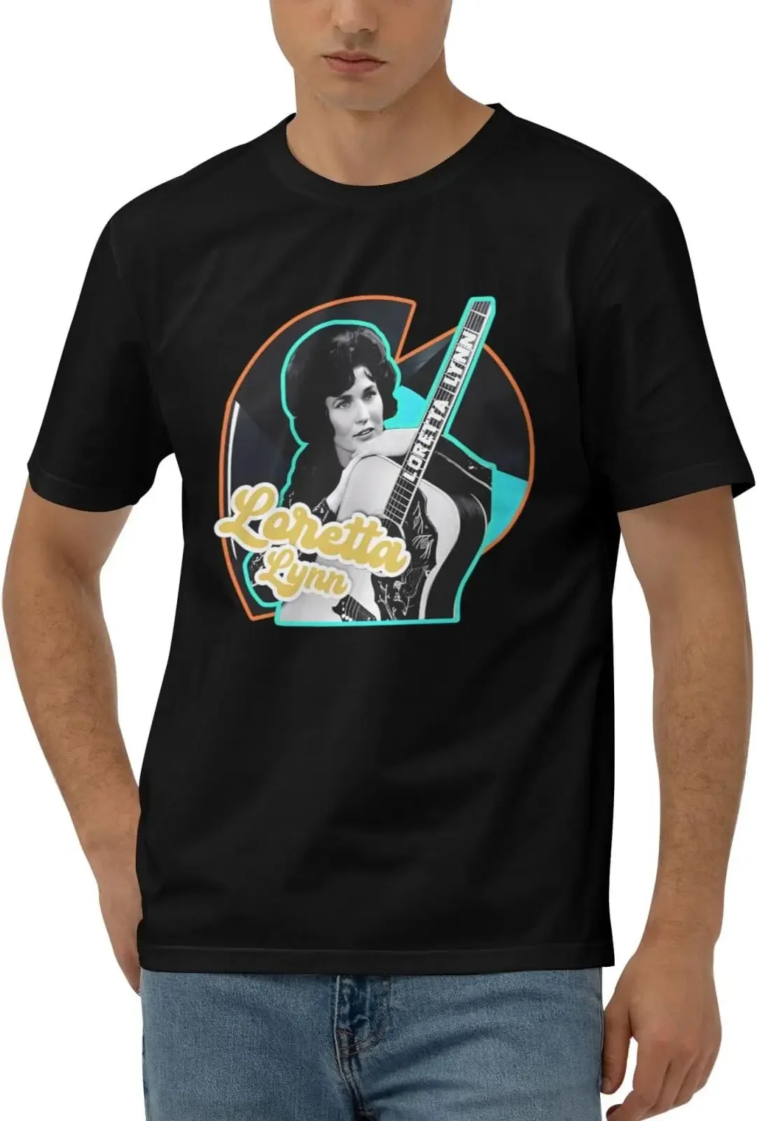 Loretta Music Lynn Shirts for Men Short Sleeve Cotton Tshirts Tees High Quality 100%Cotton Short Sleeve