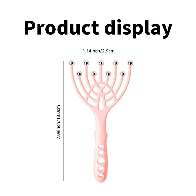 Массажер с 9 когтями для головы, обтекаемый валик для массажа головы и кожи головы, релаксация и снятие стресса, ручной инструмент