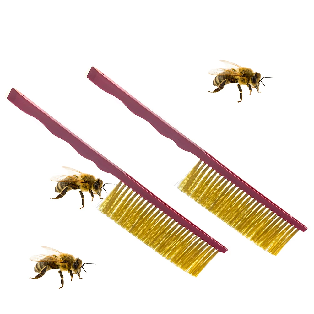 Plastic Handle Bristles Beekeepers Broom Sweeper Brush Bee Away From Honeycomb Frame For Inspection Or Harvesting Honey 2PCS