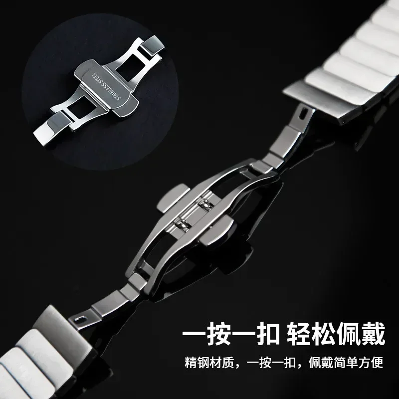 

Stainless Steel Watch Band For Apple Watch Strap S10 46mm Ultra 49mm 44mm 45mm iwatch Series 9 8 7 6 SE Metal Link Bracelet
