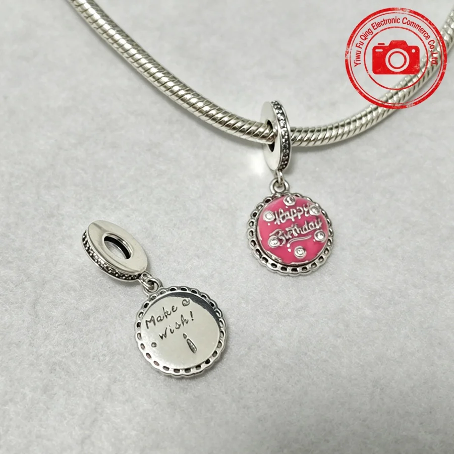 Hot Sale Original Charms DIY Fine Women Jewelry Gifts Pink Birthday Cake Donut Ice Cream Cupcake Beads Fit Bracelets Accessories - view 2