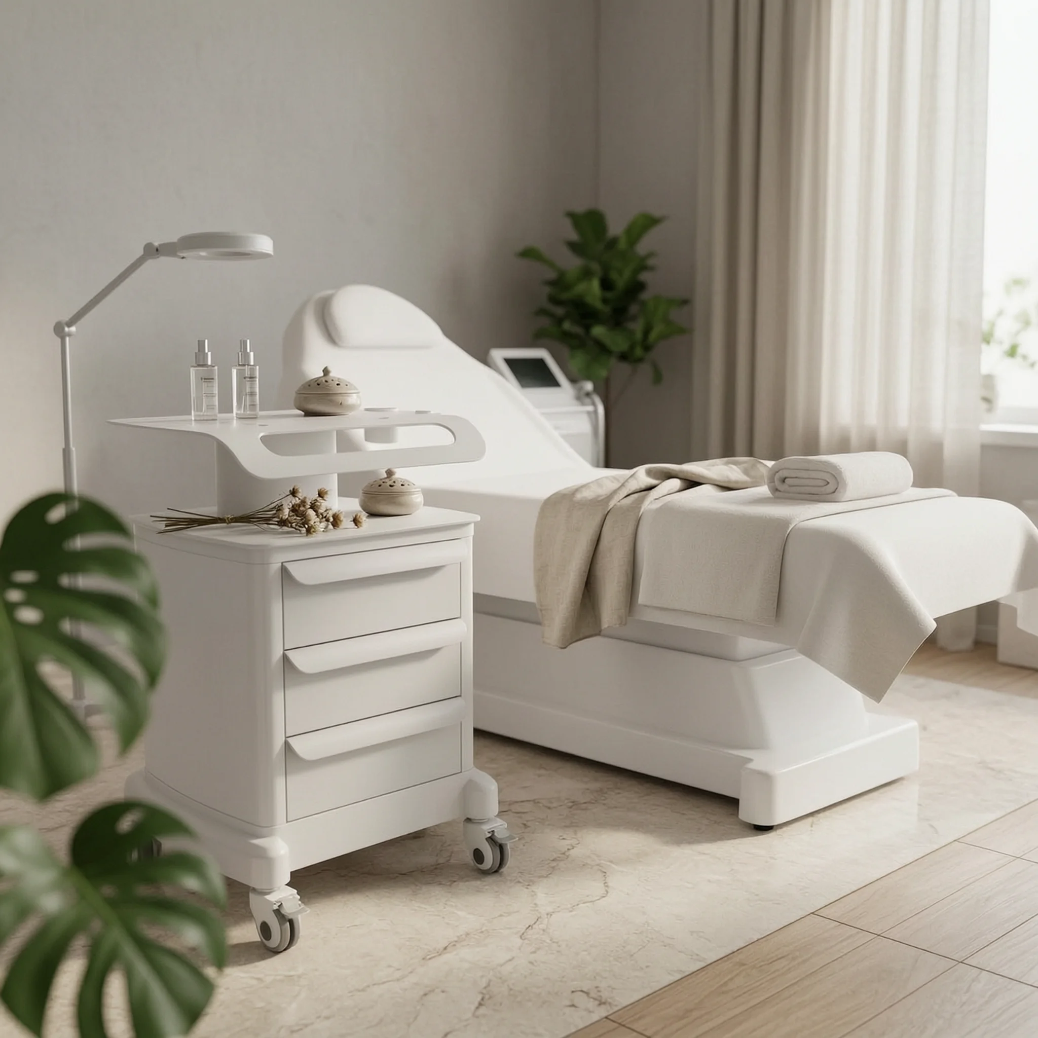 Beauty Trolley Wheeled Salon Cart with Wheels Station Mobile Furniture Modern for Beauticians, Salons, Treatment Rooms