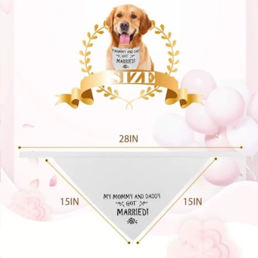 هدية الخطوبة الزفاف الكلب باندانا مثلث المرايل وشاح الحيوانات الأليفة اكسسوارات الزفاف صور الدعامة للكلاب الصغيرة والمتوسطة والكبيرة #2