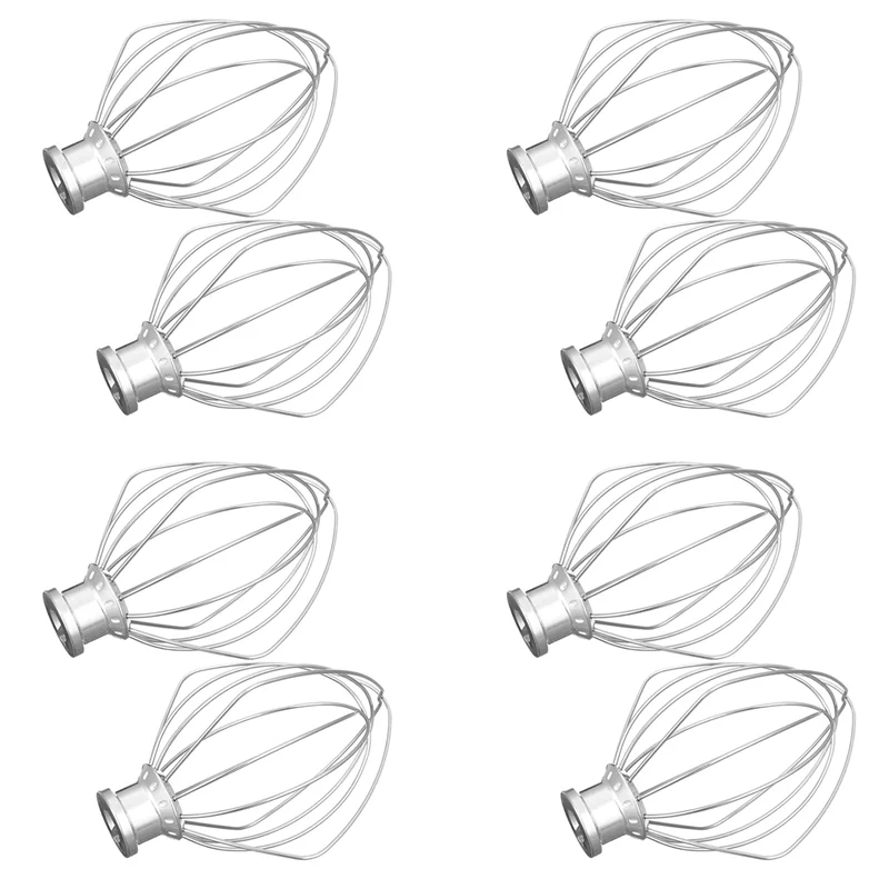 

8 Pack Stainless Steel Wire Whip Mixer Attachment For Kitchenaid K45WW Flour Cake Balloon Whisk Egg Cream Stirrer