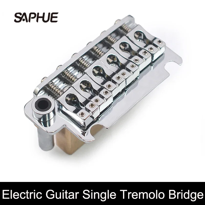 Guitar Tremolo Bridge 83.5x40.5 String Sapceing 54.5MM(5x10.9MM) Brass Block Cambered Surface Saddle Chrome