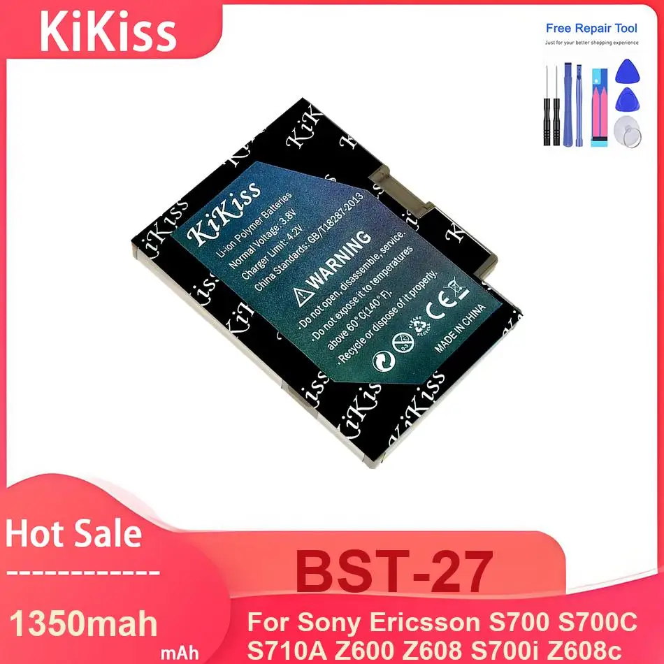

Аккумулятор для мобильного телефона KiKiss для Sony Ericsson S700 S700C S710A Z600 Z608 S700i Z608c, аккумуляторы BST-27 1350 мАч