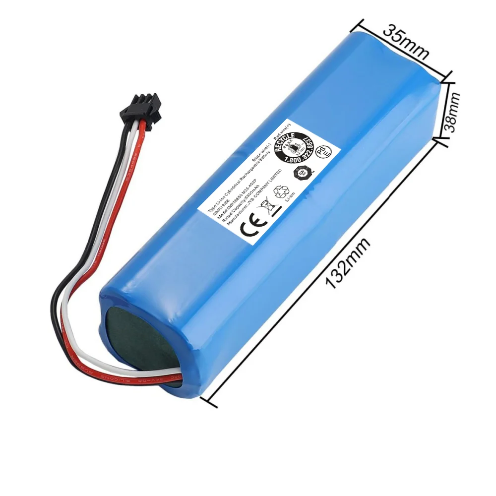 

Replacement Vacuum Cleaner Battery 14.4V 6500mAh Lithium for Roidmi Eve Plus Viomi S9 Proscenic M7 Pro M8 Pro Neabot N1 N2