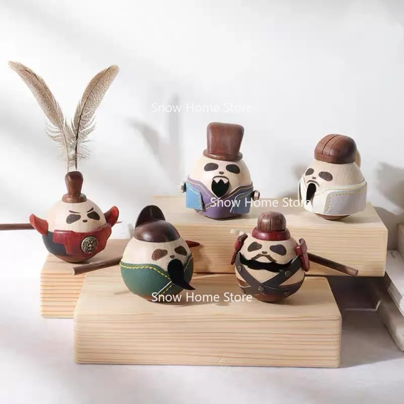 Original Solid Wood Carving Three Kingdoms Character Tumbler Creative Gifts Home Decoration Desktop Ornaments