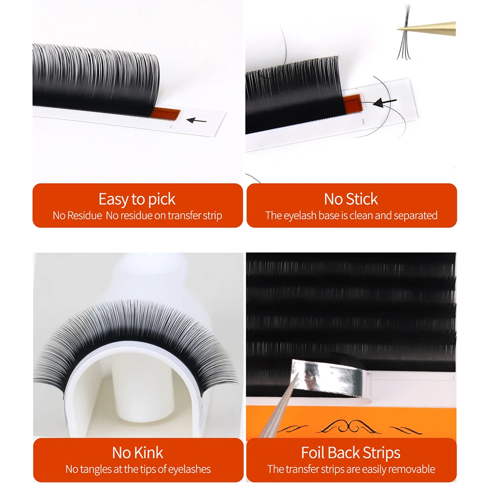 NUEVAS pestañas postizas personales, extensión de pestañas PBT naturales, pestañas clásicas de Mega volumen de visón falso Premium negro súper mate
