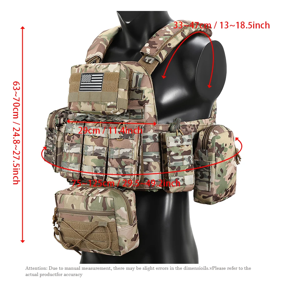 Chaleco de caza táctico MOLLE con bolsas - imagen 5