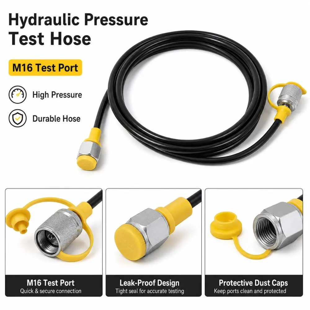 Durable M16 Hydraulic Test Hose 64Mpa Flexible Hydraulic Hoses High Pressure Fluid Hydraulic Test Hose Hydraulic System Testing