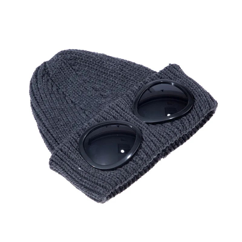 Pilot Knitted Hat Autumn Winter Cold Protection Warm Wool Hat Men Women Glasses for Cycling