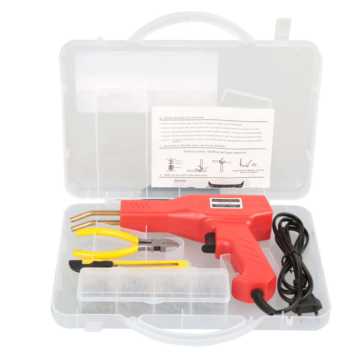 50W Plastic Welder Plastic Welding Kit Hot Stapler  Car Bumper Repair Kit  Plastic Welder Gun Kit with 200PCS Welding Nails