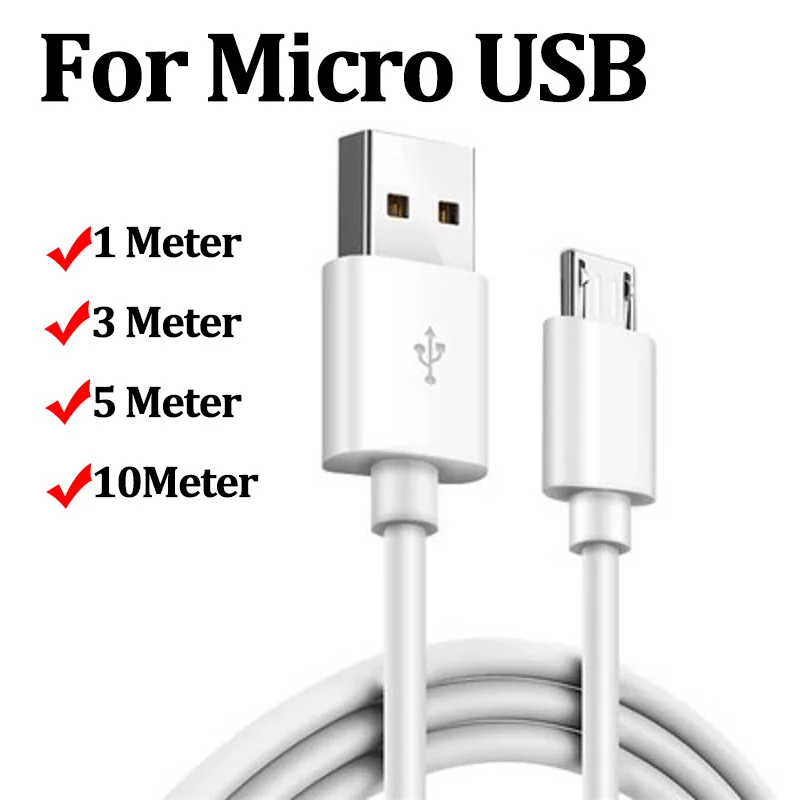 

10M/5M/3M/1M Micro USB Charging Charger Extra Long Cable for Xiaomi IP Camera CCTV Cable Tablet PC Camera Speaker Charger Cable