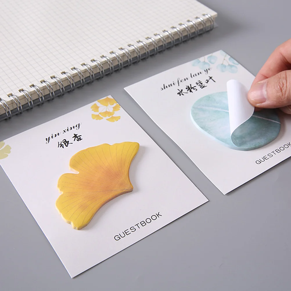 8 Pcs Writable File Tabs Flags Leaf Stickers Self-adhesive Memo Pads Memorandum Office Tearable Paper Scrapbook