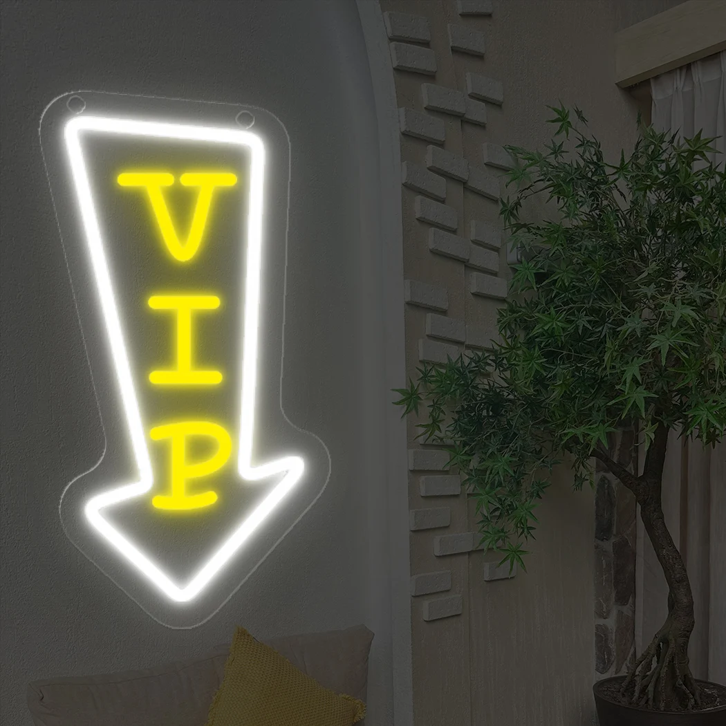 VIP Arrow Neon Sign Led Light Office Studio Bar Home Room Bedroom Wedding Birthday Party Wall Decoration USB Powered Neon Lights