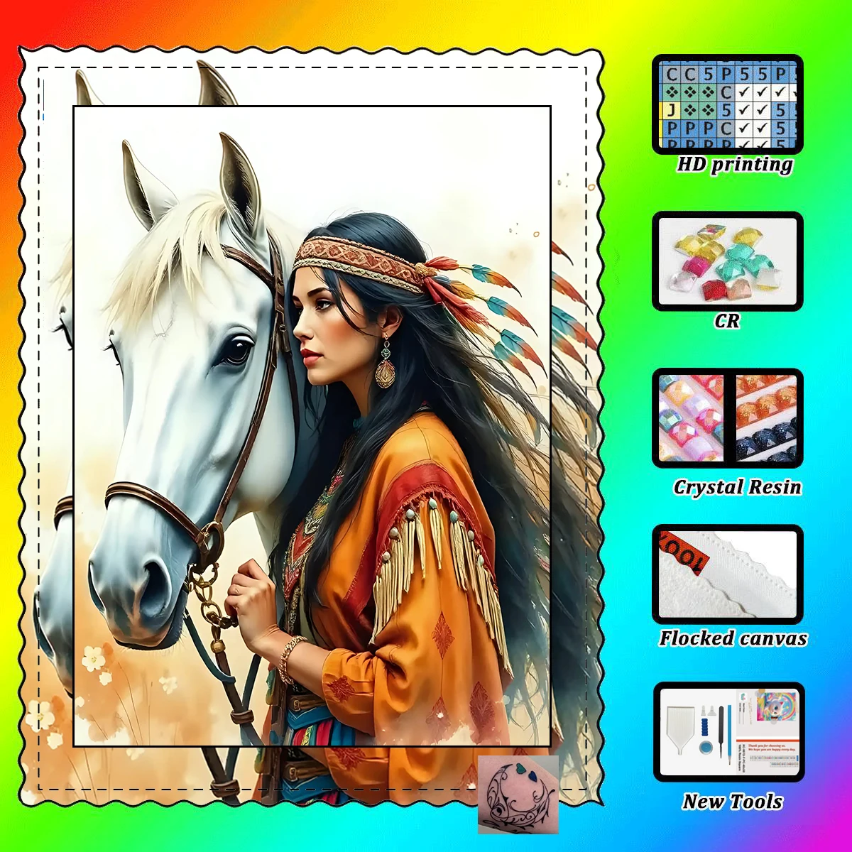 

【Maff Padial DIAMOND ART】Девушка и белый алмаз из смолы AB Алмазный кристалл Алмазная фея Пыль Алмазная картина со стразами Artwo