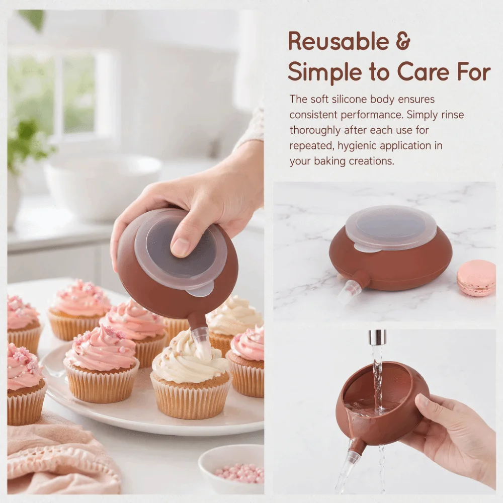 5PCS Food Grade Silicone Silicone Macaron Mold Cream Decorating Heat Resistant Baking Nozzle Tool Five Nozzles Handheld