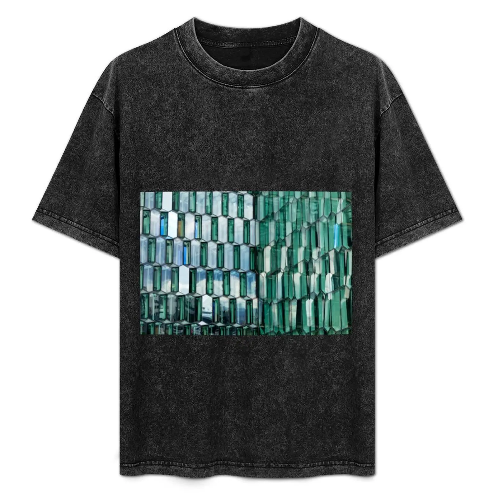 Facade detail of Harpa Concert Hall in Reykjavik T-Shirt T-shirts oversize summer tops men tshirt