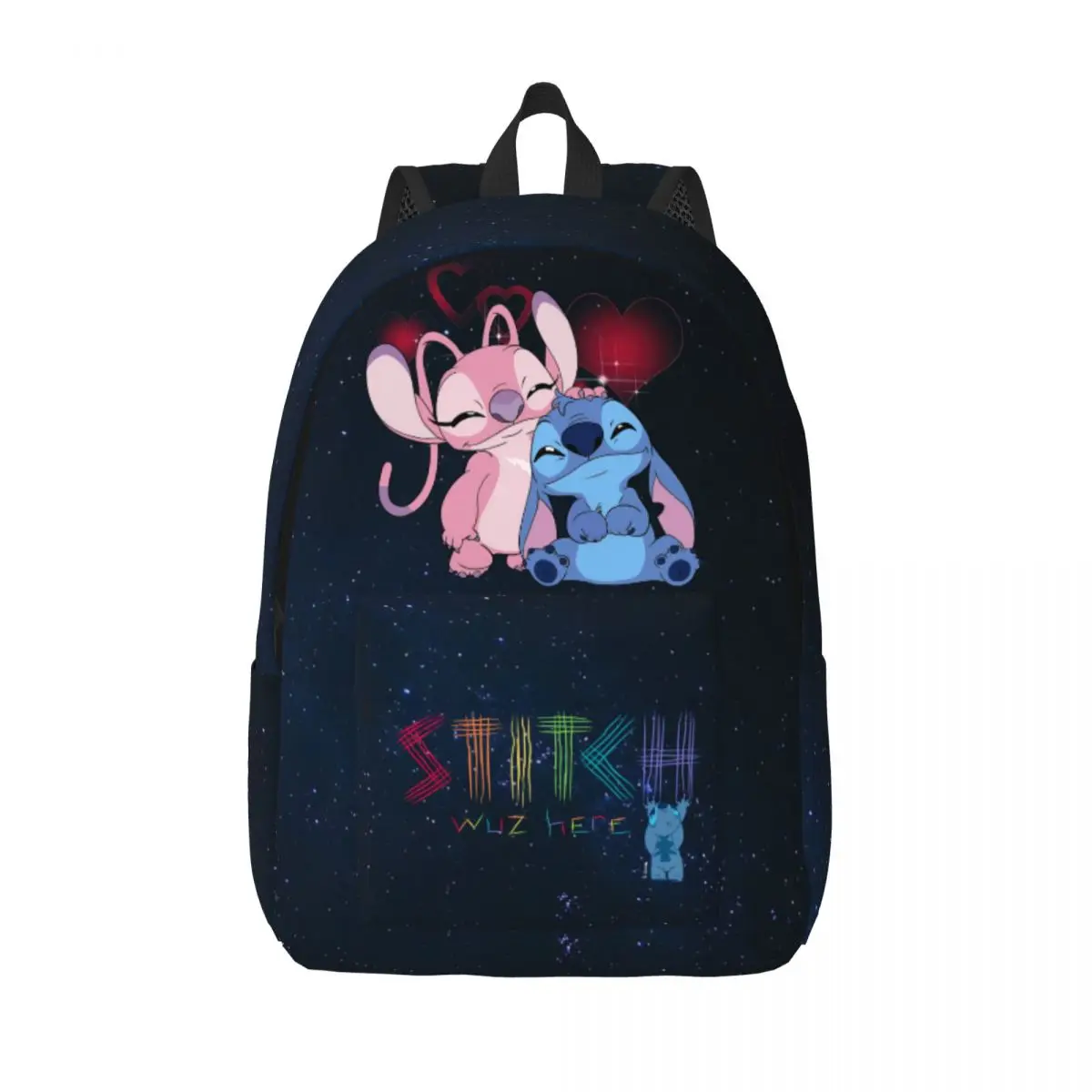 

Stitch Was Here Casual Backpack Sports Student Hiking Travel Lilo And Stitch Daypack for Men Women Laptop Shoulder Bag