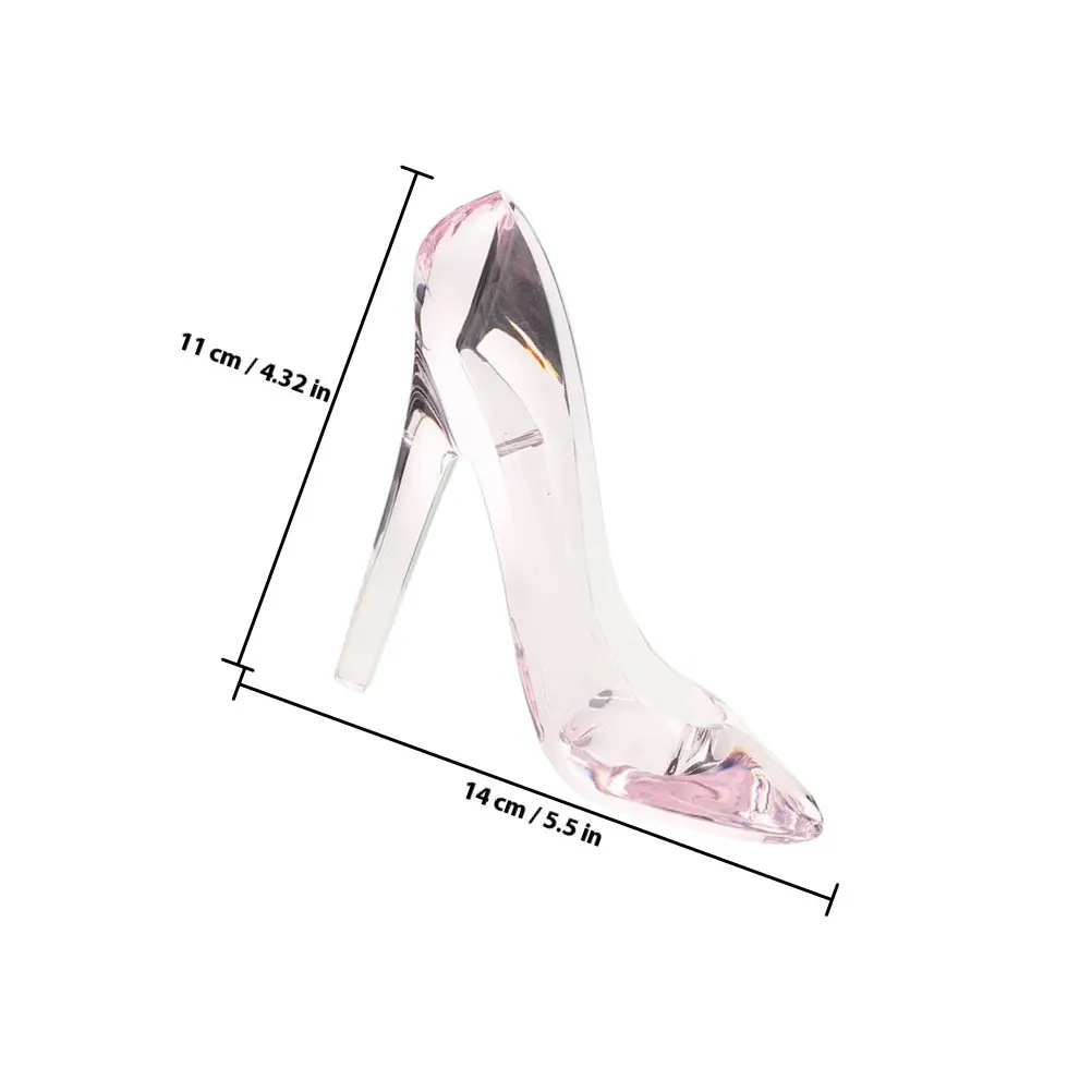 2Pcs Crystal Shoe Ornament Clear High Heel Decor Birthday Wedding Home Accent Princess Table Decoration High Heel Ornament