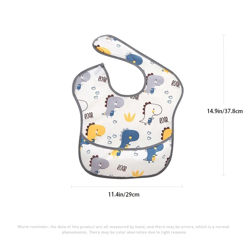 1pc Waterproof Baby Bibs Toddler Bib Feeding Bib With Crumb Catcher Pocket Adjustable Snaps Washable For Boys Girls