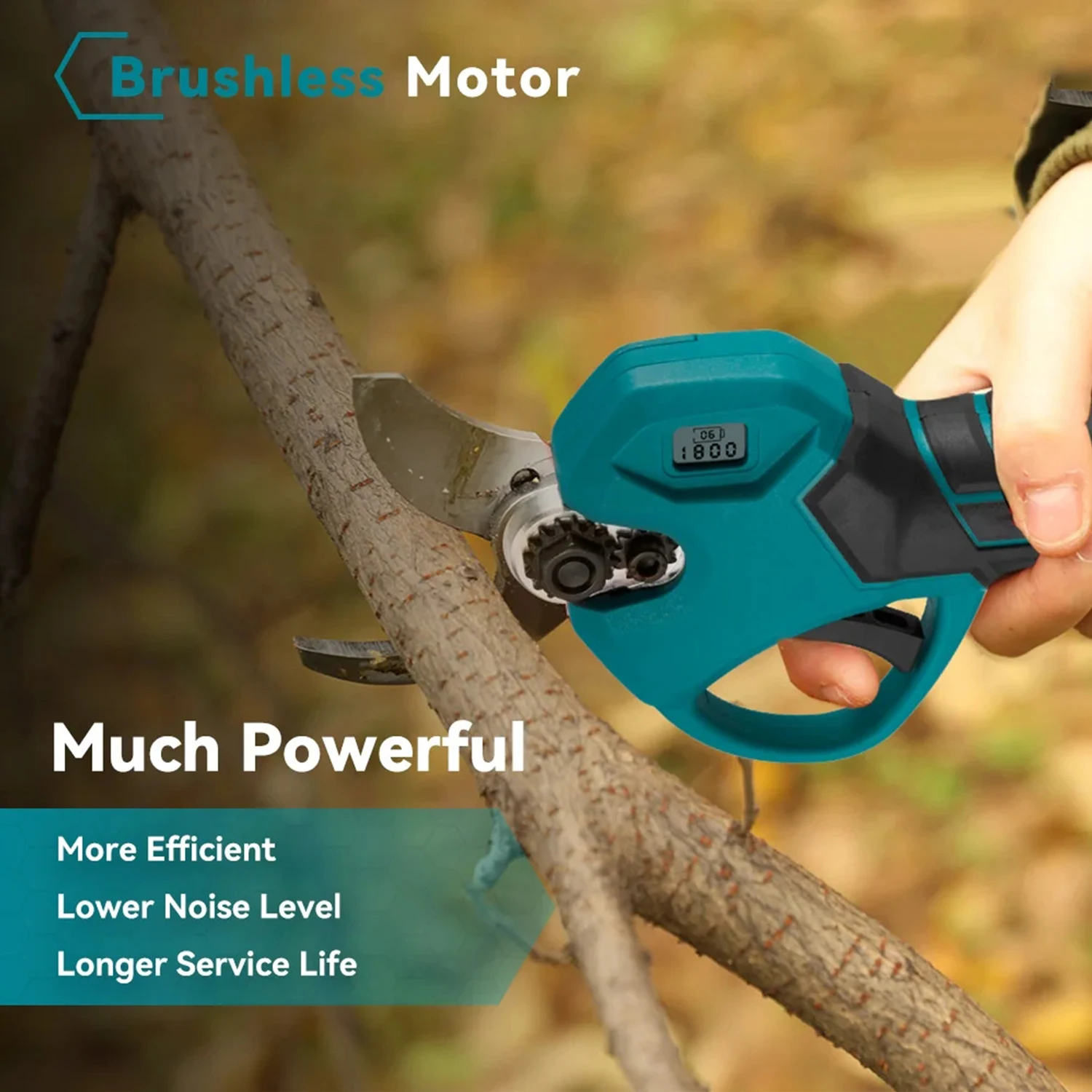 30mm Brushless Electric Pruner 2 Gears Rechargeable Scissors Bonsai Fruit Tree Garden Shear Power Tools For Makita 18V Battery