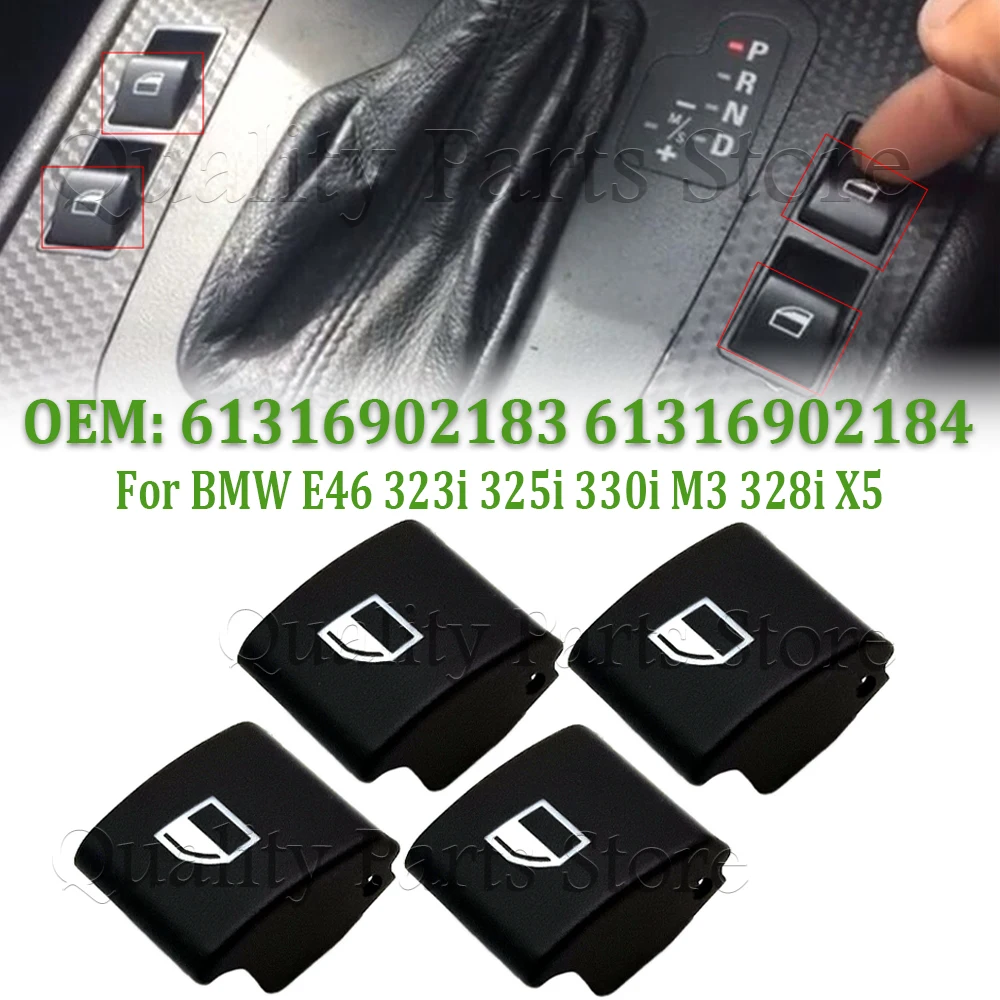 1/4PCS Window Switch Button Cap For BMW 3 Series E46 318Ci 325Ci 330Ci M3 Cabrio Convertible 61316902183 61316902184 61316902175