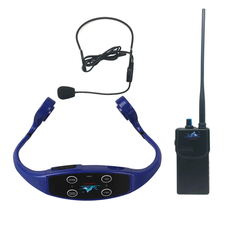 

Swimming Live Training System Walkie Talkie Bone Conduction Headphones Swimming Teaching Transmitter Receiver Wireless