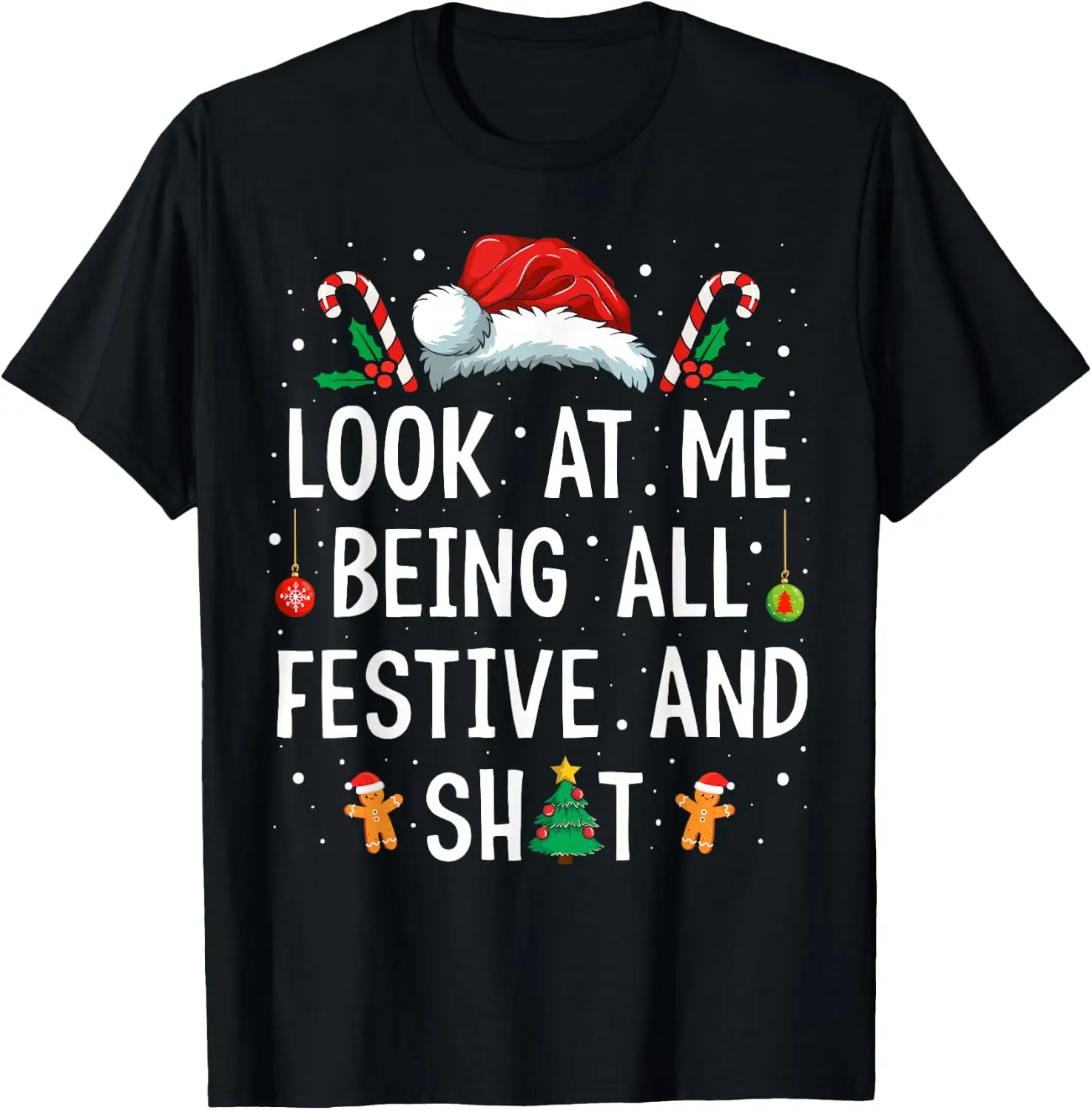 Funny Christmas T-Shirt Breathable, heavyweight pure cotton short-sleeve top—stylish, plus-size, and suitable for year-round wear with a sporty, casual vibe