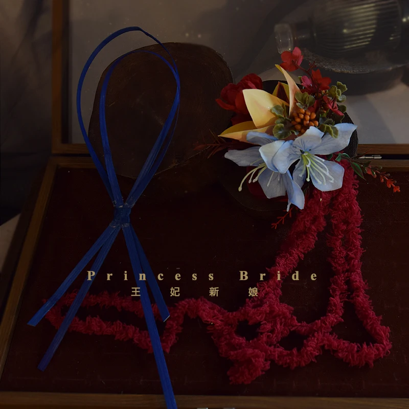 Nouveau Coiffure de mariée rétro fleur simulée fleur à main