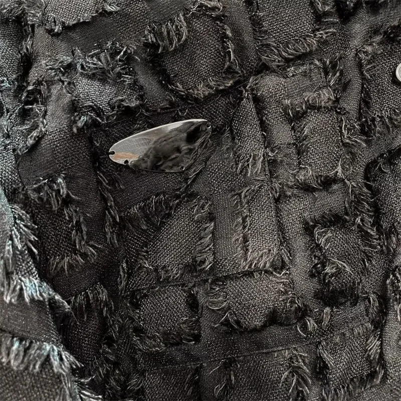 EBAIHUI Women's Lapel Neck Shirt Spring Tassel Design Ladiesd Long Sleeve Blouse Blue Plaid Blusas Cardigan Pocket Tops