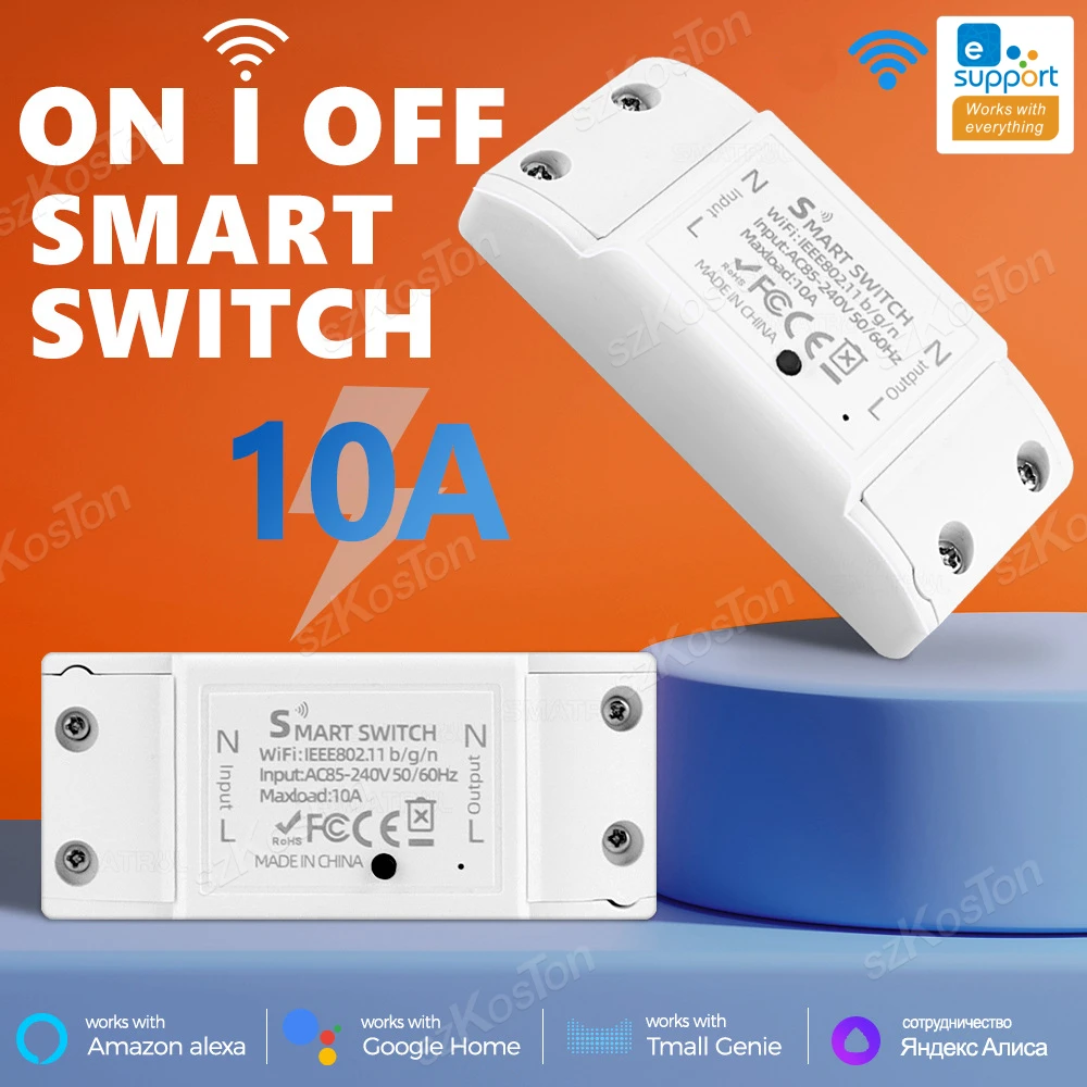 10A Basic R2 Relay WiFi Smart Switch DIY Switches Timer Module Smart Home eWeLink APP For SmartThings Salute Alice Alexa Google