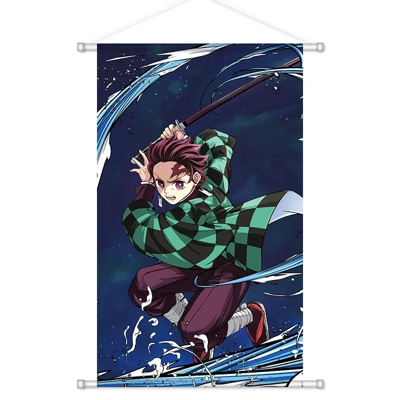 Demon Slayer Cartoon Anime Tanjirou Nezuko Scroll Canvas Wall Hanging Painting Home Decor Anime Poster Wall Art Room Decoration