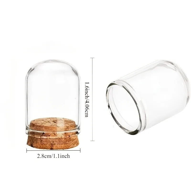 50 Pack Mini Glass Cloche Bell Jars with Cork Lids 17ml Dome Display Containers for Home Decor Wedding/Party Displaying Dome Jar