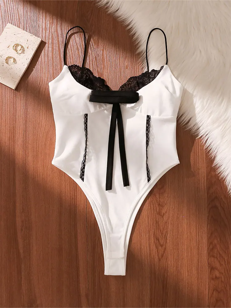 

Sexy Knot Lace Strap Jumpsuit Women's Spicy Bal Base Csole Top Outerwear ort Sle Polyester Blend