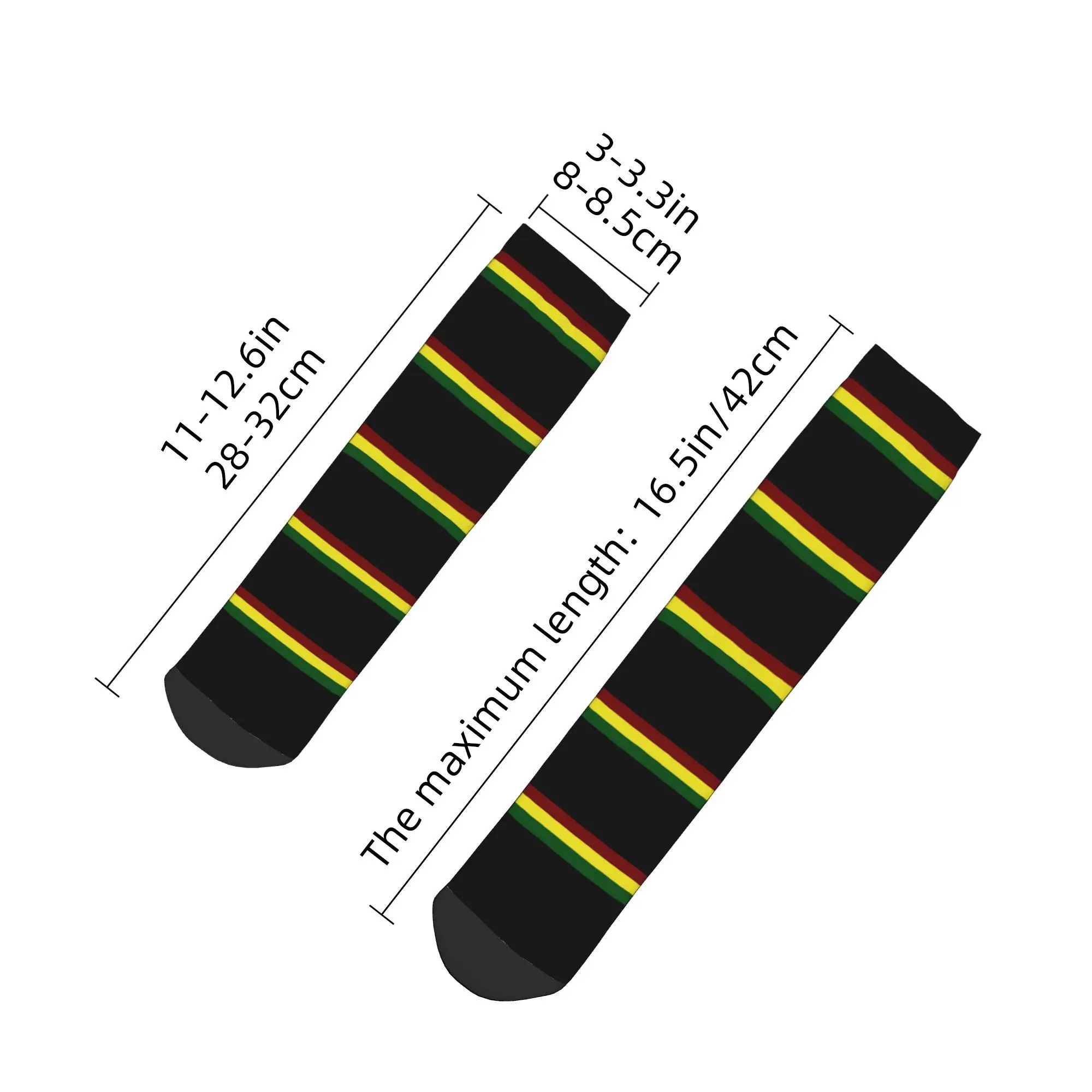 Calzini a righe Rasta con bandiera Rasta Calze Harajuku che assorbono il sudore Calzini per tutte le stagioni Accessori per regalo di compleanno per uomo e donna