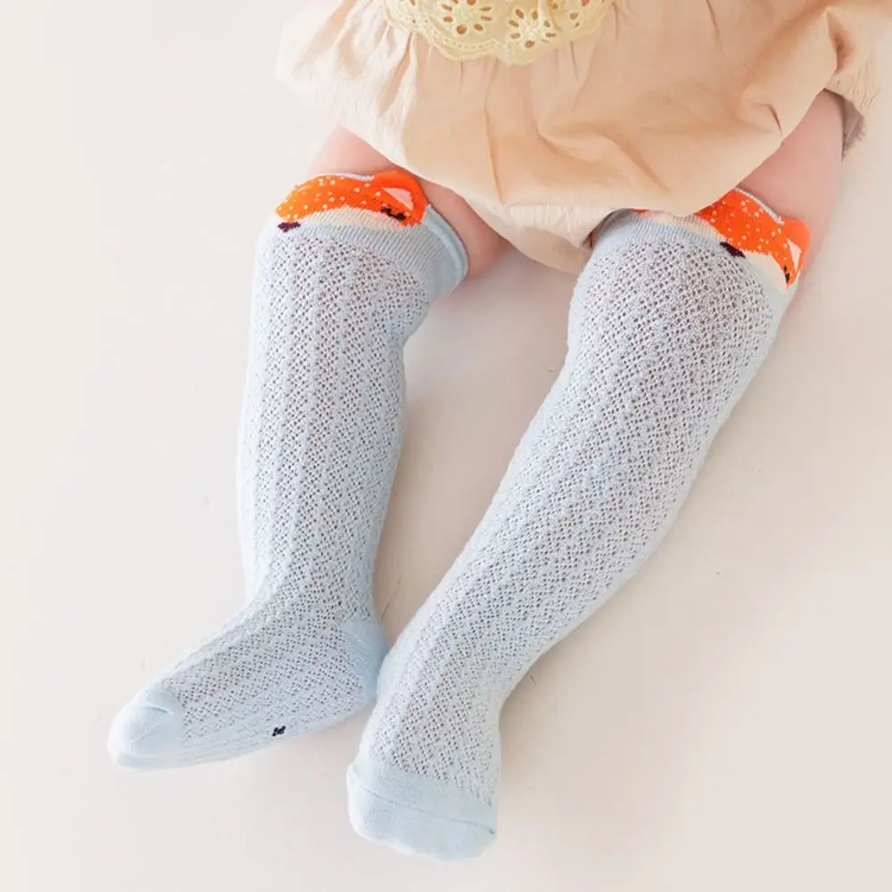 

6Pairs Sweet Cartoon Animal Calf Socks Baby Mesh Cute Infant Cotton Stockings Leg Warmer Toddle Above Knee Stockings Girls