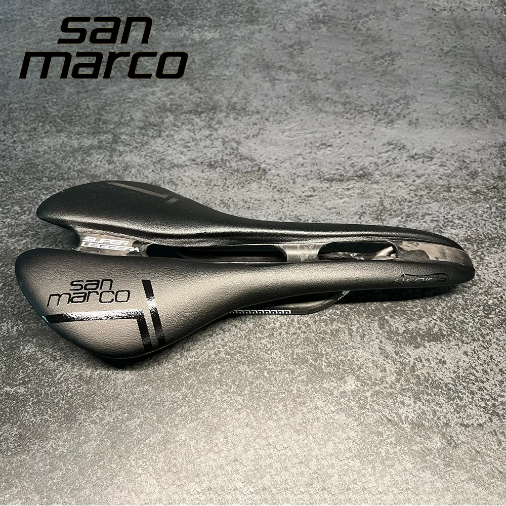 Image of San Marco Aspider Fahrradsattel, Rennrad MTB Carbon Fahrradsitze, Ultraleicht für Herren und Damen, 131mm, Outdoor-Radsport Zubehör