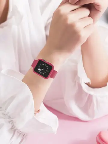 Candy Soft Silicone Bend+Case for Apple Watch Cover 9 8 7 6 Se 5 45mm 42mm 38 Protection Iwatch Serie 44mm 40mm 41mm Strap+case