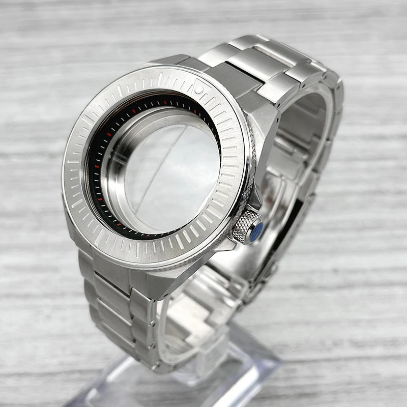 44mm King Samurai Uhrengehäuse Saphirglas Passend für NH34 7S 4R NH35 NH36 Uhrwerk Edelstahl-Armband Uhrenmodifikation – Detail 2
