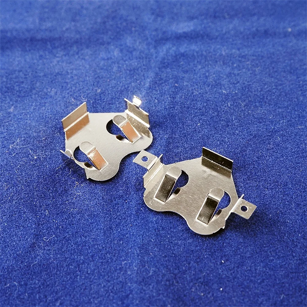 10/100 Pcs CR1612 1616 Battery Holder Button Cell Retainer Coin Cell CR1620 CR1632 Connector Cross MPD BK-869 Through Holes SMD