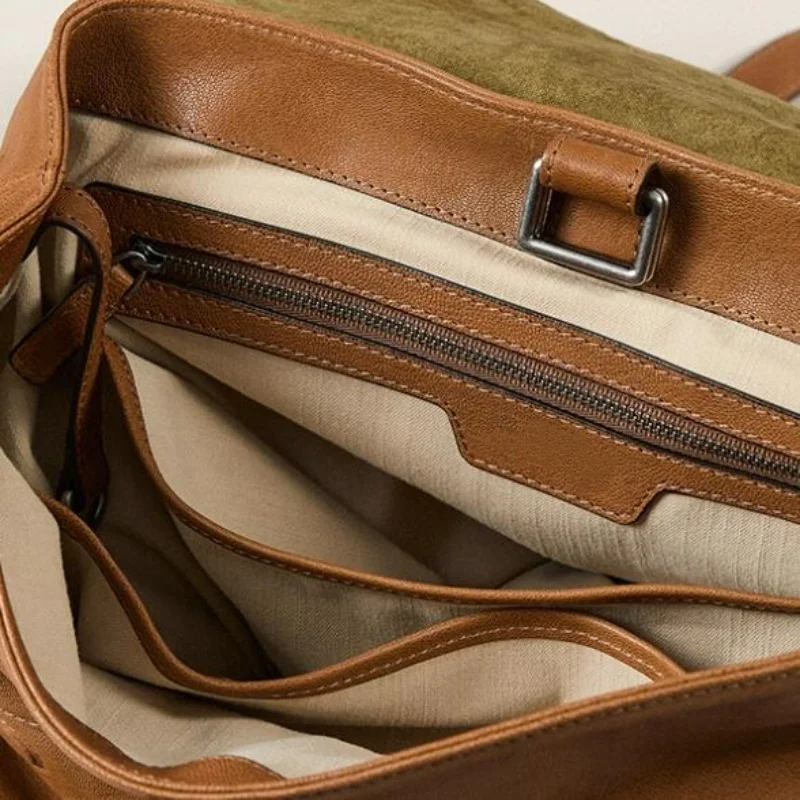 Vintage Pure Color Cow Leather Flap Backpack Unisex Brief Large Capacity Commuting Bag Waterproof Leisure Laptop Backpacks