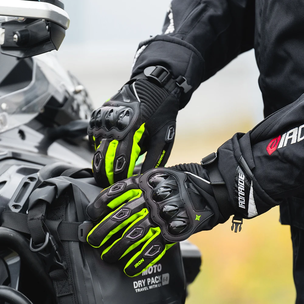 ใหม่ถุงมือรถจักรยานยนต์สําหรับฤดูหนาวWindproofกันน้ําและอุ่นขี่รถจักรยานยนต์Anti DROPหน้าจอสัมผัสถุงมือเต็มนิ้ว