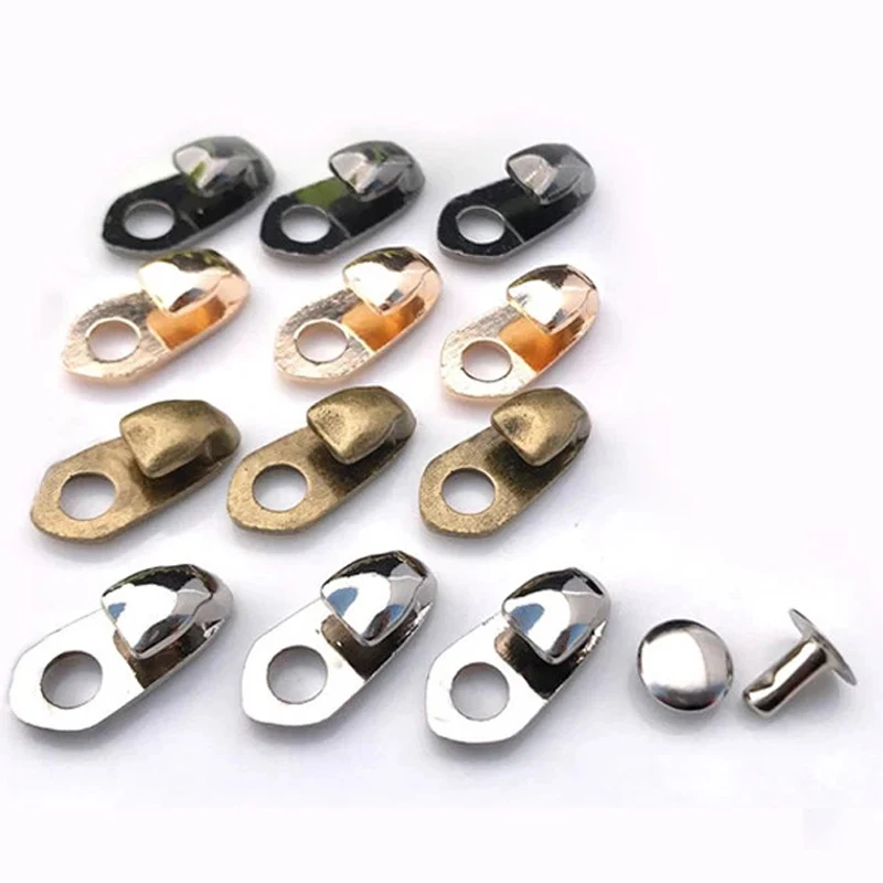 5~100 Set Boot Hooks Gold/Silver/Gun Black/Bronze Lace Fittings With Rivets Camp Hike Climbing Repair Buckles Hooks