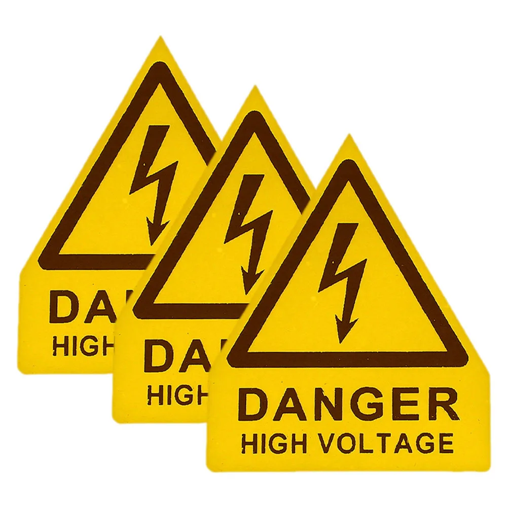 

3Pcs Safety Warning Signs High Voltage Sticker Self-Adhesive PVC Waterproof Decal for Electrical Equipment Machinery Industrial