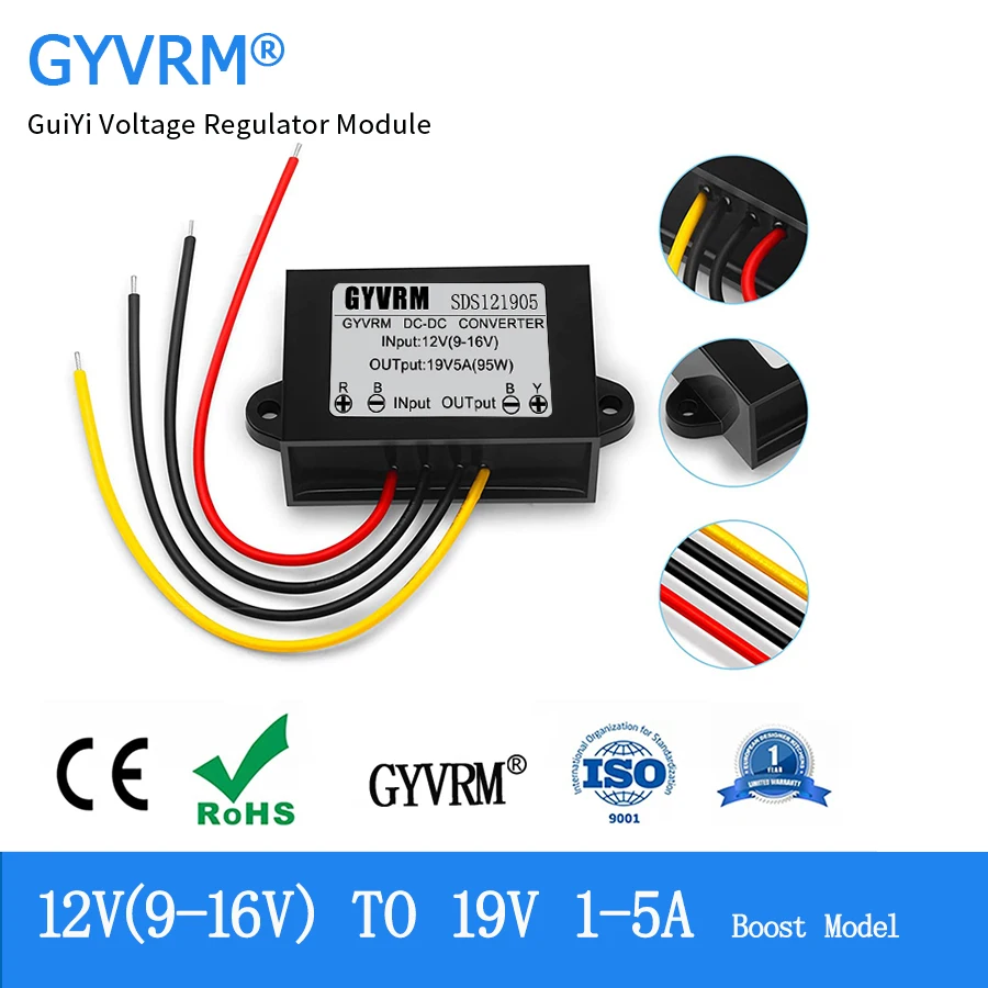 GYVRM DC DC Converter 12V to 19V 1A 2A 3A 4A 5A  Boost Power Supply Inverter Voltage Regulator Boost Module for LED Car Solar