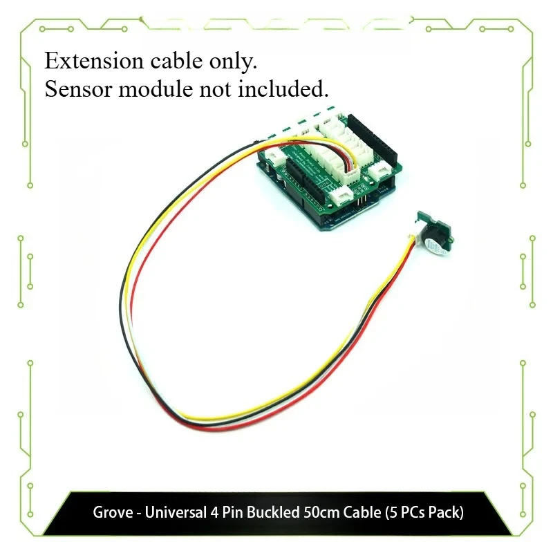 4 Pin 2.0mm Pitch Buckled Cable 50cm for IoT Sensor Module Connection, 5 Pcs Pack Universal Extension Wire