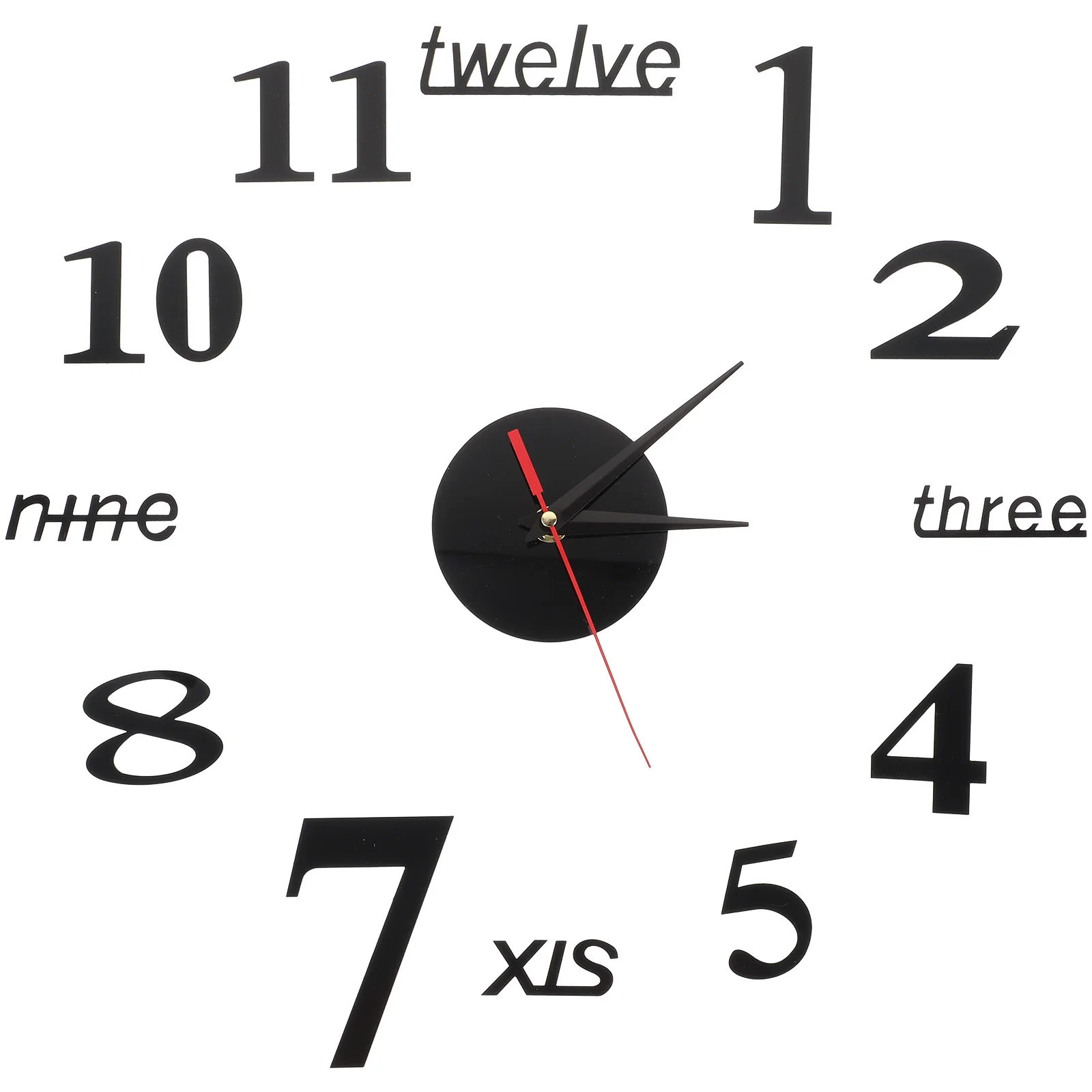 

Mirror Surface Wall Clock Home Decor Frameless Silent Movement Water Resistant Non Toxic EVA Foam Smooth Walls Doors Closet